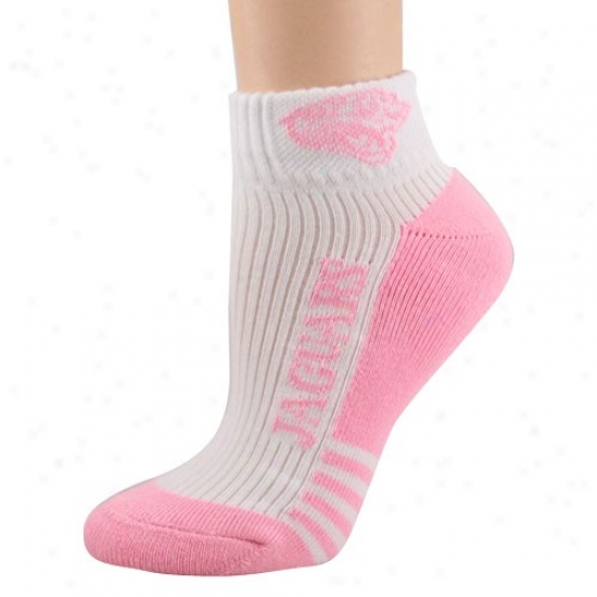 Jacksonville Jaguars Ladies White-pink Low Cut Socks