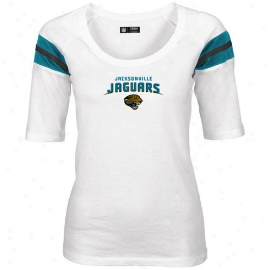 Jaguars Shirts : Jaguars Ladies White Hot Route 3/4 Length Sleeve Shirts
