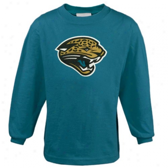 Jaguars Tshirts : Reebok Jaguars Preschool Teal Primary Logo Long Sleeve Tshirts