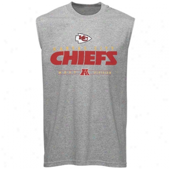 Kansas City Chief Shirt : Kansas City Chief Steel Gray Critical Victory Sleeveless Shirt