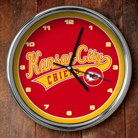 Kansas City Chiefs 12'' Chrome Clock
