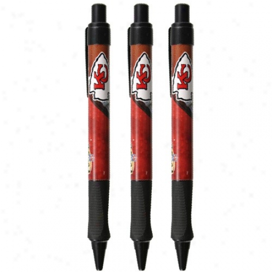 Kansas City Chifs Sof Grip 3-pack Pen Set