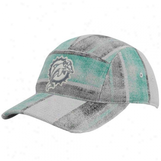 Miami Dolphins Hats : Reebok Miami oDlphins Multi-color Distressed Patchwork Adjustable Form Slouch Hats