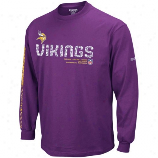 Minnesota Viking Attire: Reebok Minnesota Viking Purple Sideline Tacon Long Sleeve T-shirt
