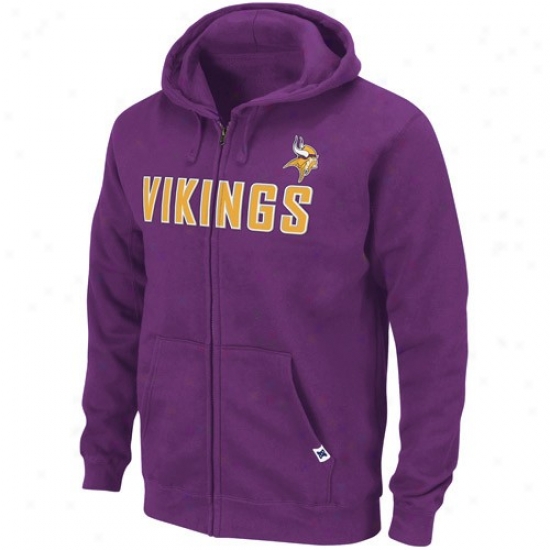 Minnesota Viking Hoodie : Minnesota Viking Purple Clwssic Heavyeight Full Zip Hoodle