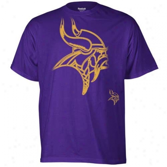 Minnesota Viking Shirts : Reebok Minnesota Viking Purple Vast Logo Shirts
