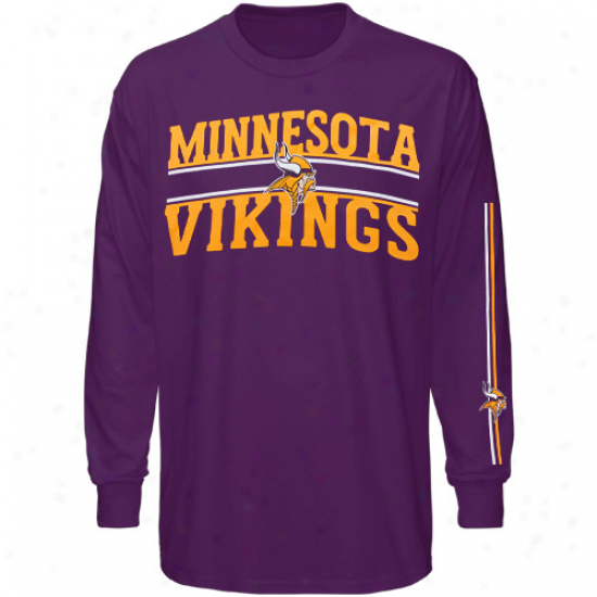 Minnesota Viking Tee : Reebok Minnesota Viking Youth Purple Power Drive Long Sleeve Tee