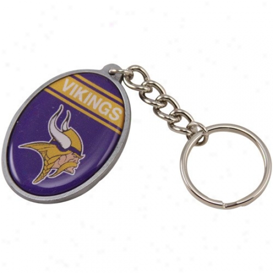 Minnesota Vikings Domed Oval Keychain