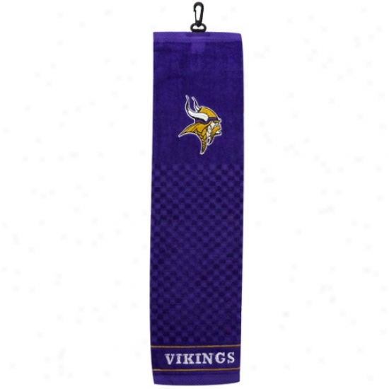 Minnesota Vikings Purple Embroidered Team Logo Tri-fold Towel