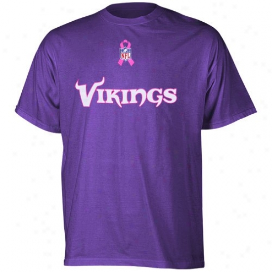 Minnesota Vikings Shirt : Reebok Minnesota Vikings Purple Lockup Awareness Shirt