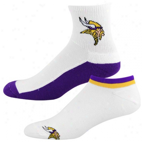 Minnesota Vikings White-purple Two-pack Socks