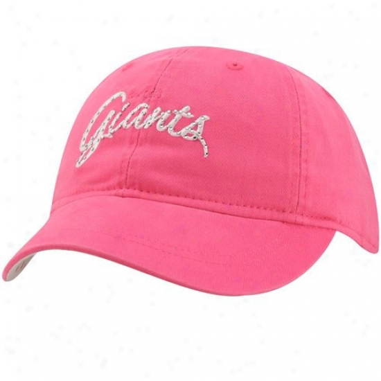 N Y Giants Gear: Reebok N Y Giants Ladies Pink Charrlie Slouch Adjustable Hat