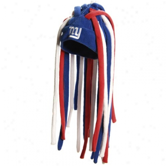 N Y Giants Hats : Reebok N Y Giants Royal Blue Dreadlock Fleece Hats