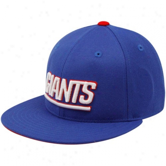 N Y Giants Merchandise: Mitchell & Ness N Y Giants Royal Blue Throwback Structured Fitted Hat