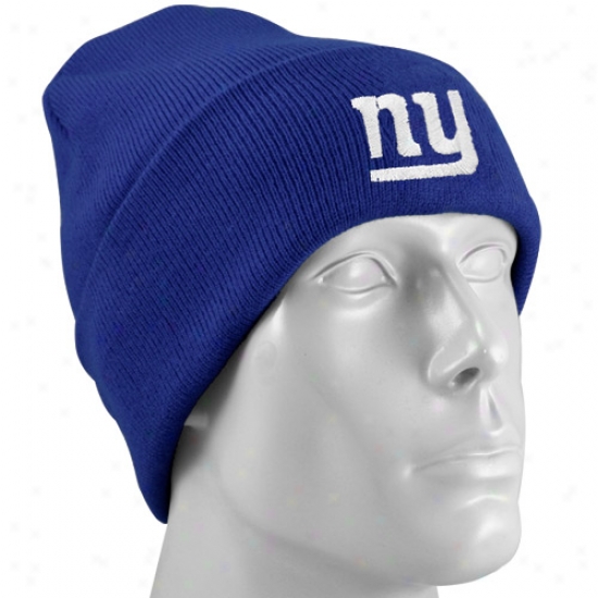 N Y Giants Merchandise: Reebok N Y Giants Boy Royal Blue Team Logo Cuffde Join Beanie