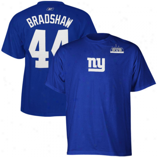 N Y Giants Shirt : Reebok N Y Giants #44 Ahmad Bradshaw Royal Blue Inaugual Stadium Premium Shirt
