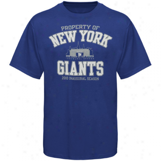 N Y Giants Shirt : Reebok N Y Giants Royal Blue Inaugural Stadium Shirt
