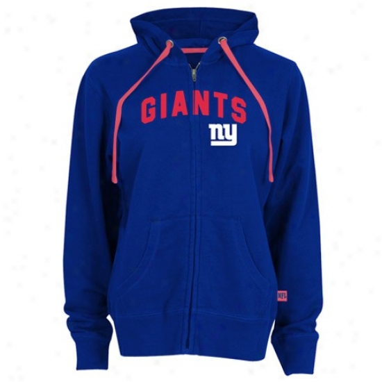 N Y Giants Sweat Shirt : N Y Giants Ladies Royal Blue Pure Heritage Full Zip Sweat Shirt