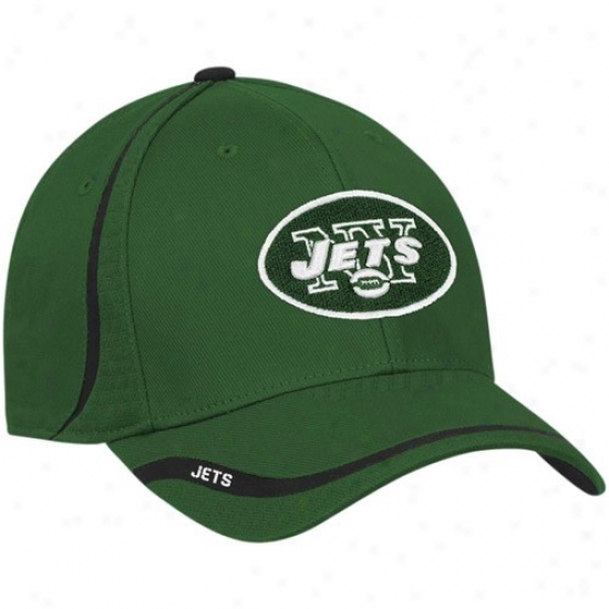 N Y Jet Cap : Reebok N Y Jet Green Coachees Flex Cap