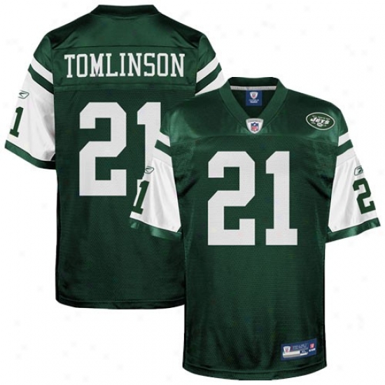 N Y Jets Jersey : Reebok Nfl Equipment N Y Jets #21 Ladainian Tomlinson Green Rpelica Football Jersey