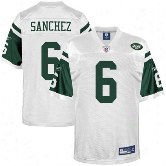 N Y Jets Jerseys : Reebok Nfl Equipment N Y Jets #6 Mark Sanchez White Replicw Football Jerseys