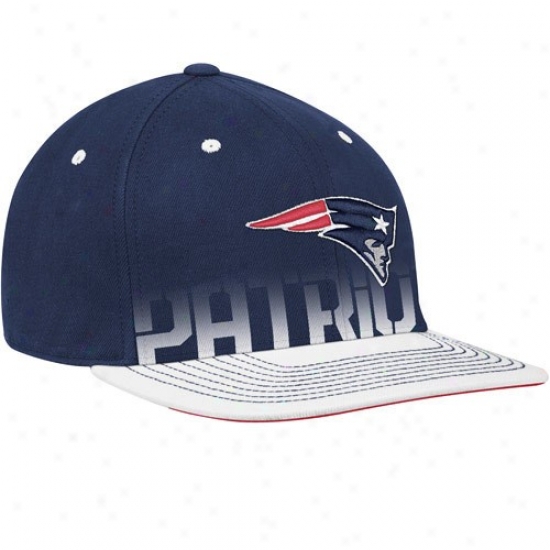 New England Patriot Hat : Reebok New England Patriot Youth Navy Blue Pro Shape Player Flat Brim Flex Hat