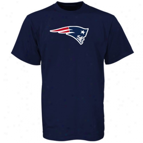 New England Patriot Shirt : Reebok New England Patriot Navy Blue Logo Premier Shirt