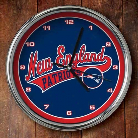 New England Patriots 12'' Chrome Clock