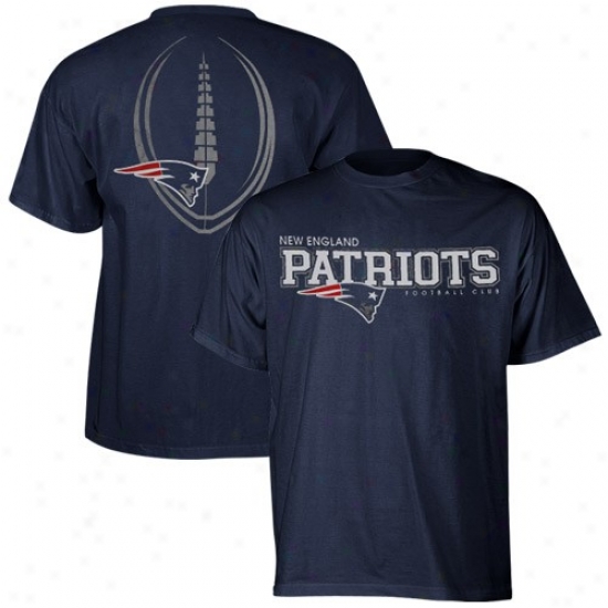 New England Patrots Apparel: Reebok New England Patriots Navy Bllue Ballistic T-shirt