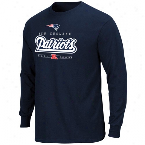 New England Patriots Attire: New England Patriots Navy Blue Critical Victory Iv Long Sleeve T-shirt