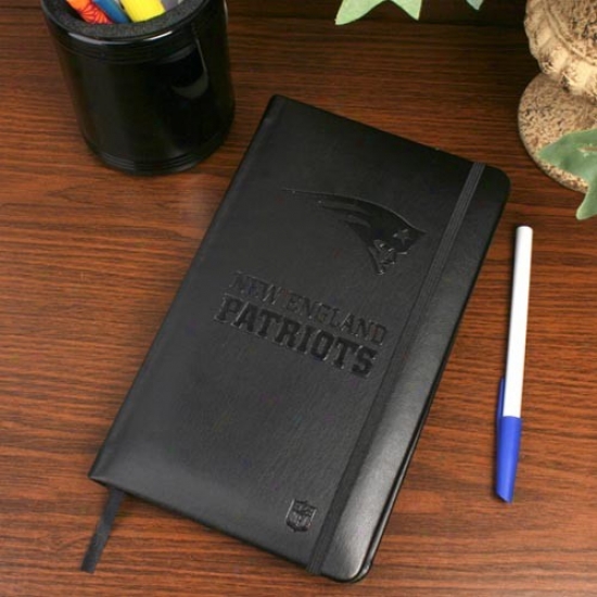 New England Patriots Black Leather Deluxe  Journal