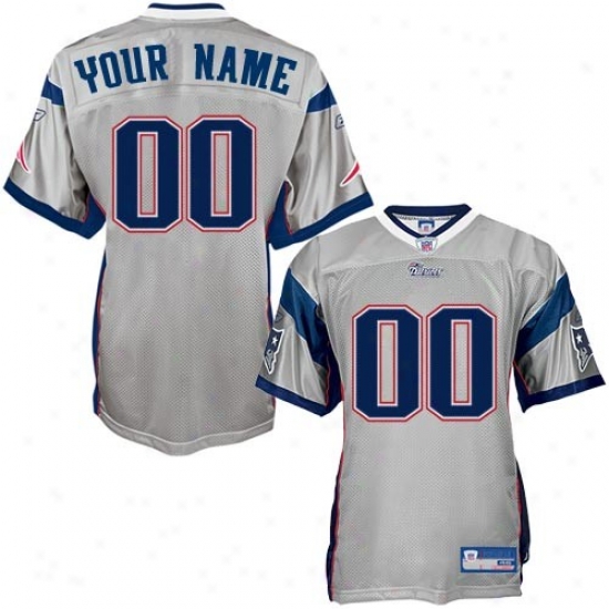 New England Patriots Jersey : Reebok Nfl Equipment New England Patriots Silver Alternate Authentic Customized Jersey