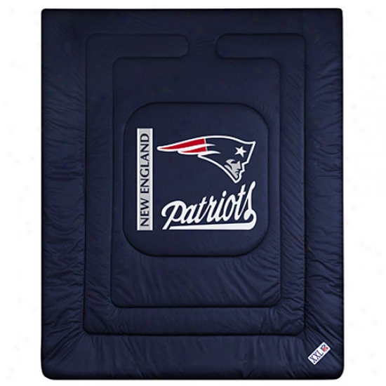 New England Patriots Queen/full Size Locker Room Comforterr