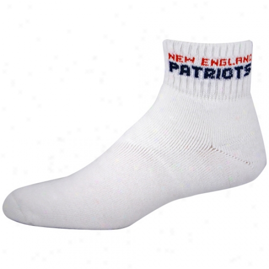 New England Patriots White (517) 10-13 Ankle Socks