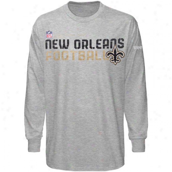 New Orleans Saint T-shirt : Reehok New Orleans Saint Youth Ash Sideline Statement Long Sleeve T-shirt