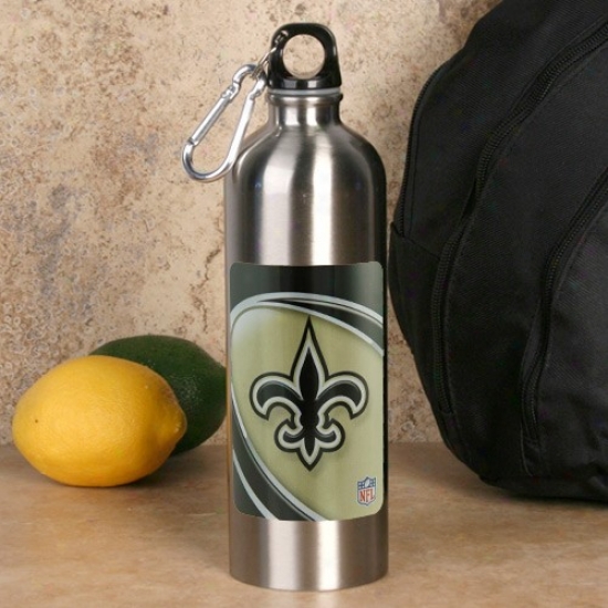 New Orleans Saints 750ml Staniless Steel Water Bottle W/ Carabiner Clip