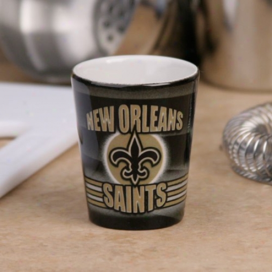 New Orleans Saints Black End Zone Ceramic Shot Glass
