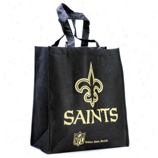 New Orleans Saints Black Reusable Tote Bag