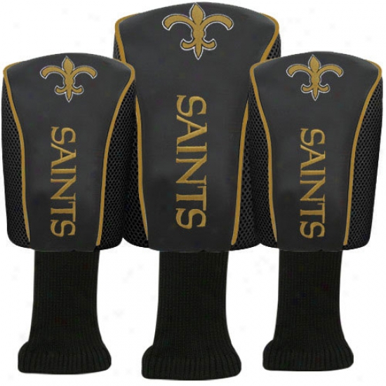 New Orleans Saints Gold Three-pack Golf Club Headcovers