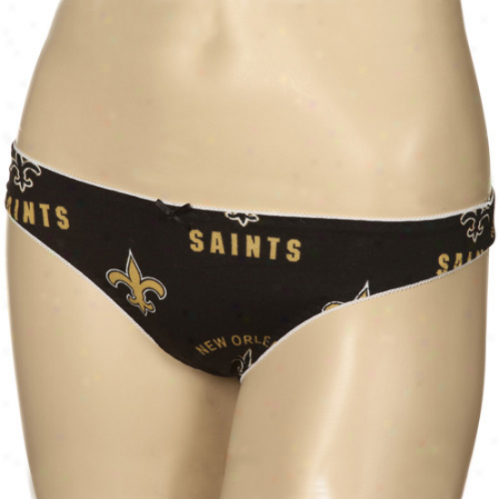 New Orleans Saints Ladies Blzck Mystic Memory Thong