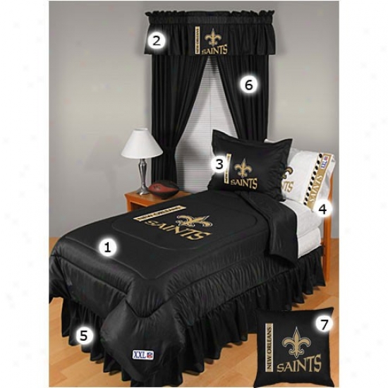 New Orleans Saints Queen Szie Locker Room Bedroom Set