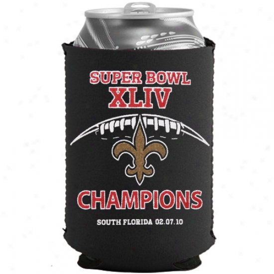 New Orleans Saints Super Bowl Xliv Champions Black Collapsible Can Coolie