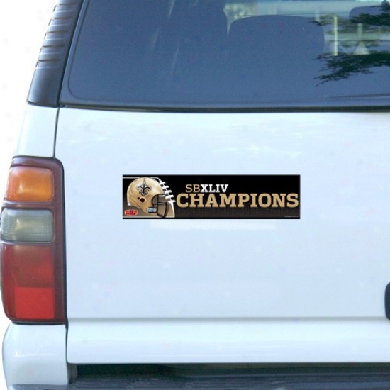New Orleans Saints Super Bowl Xliv Champions Black Sbxliv Bumper Sticker
