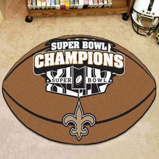 "new Orleans Saints Super Bowl Xliv Champions Brown 22"" X 32"" Football Mat"