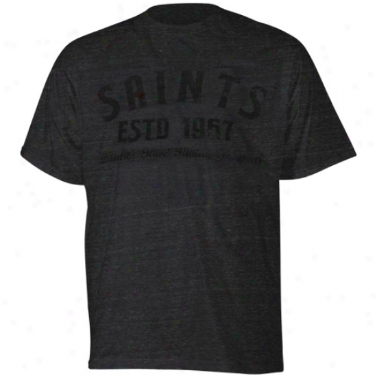 New Orleans Saints Tshirt : Reebok New Orleans Saints Charcoal Dillinger Tri-blend Premiu mTshirt