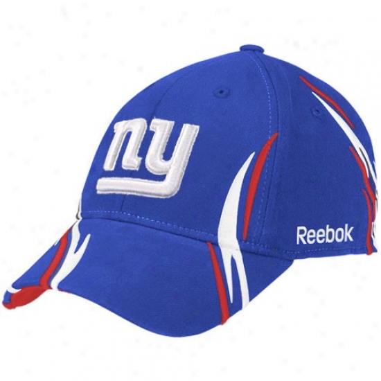 New York Giants Caps : Reebok New York Giants Royal Blue Tiller Structured Flex Fit Caps