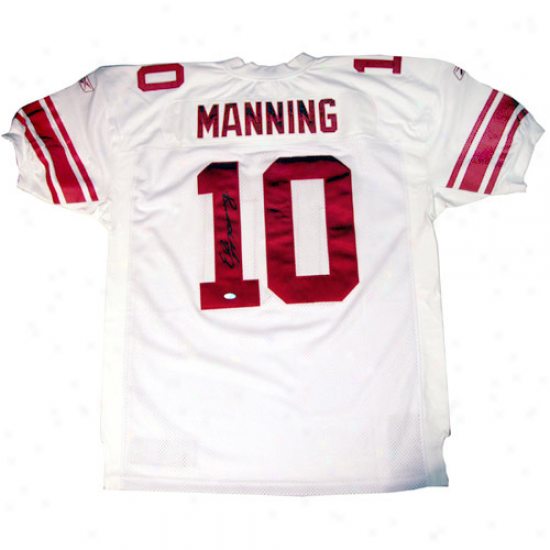 Unaccustomed York Giants Eli Manning Autographed Authentic Jerssey - White