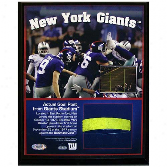 New York Giants Giants Stadium Game-used Field Goal Plaque