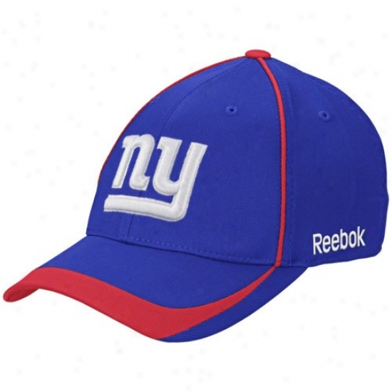 New York Giants Merchandise: Reebok New York Giants Royal Blue Blower Strain Fit Hat