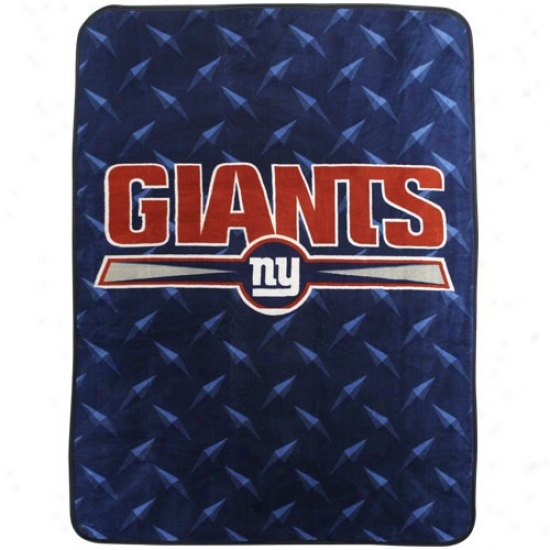 New York Giants Navy Blue Plush Blanket Throw
